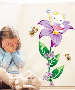 Muursticker Bloem Hello Kitty