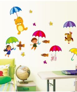 Muursticker Paraplu Dieren