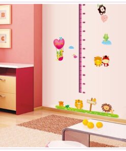 Muursticker Roze Dieren Groeimeter