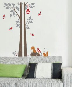 Muursticker Boom met Eekhoorn