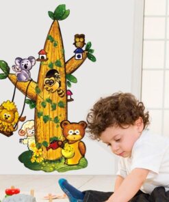 Muursticker Boomstam Dieren