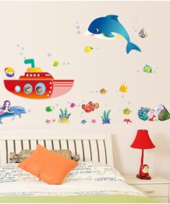 Muursticker Boot Walvis
