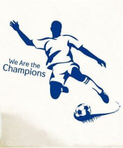 Muursticker Voetballer Blauw