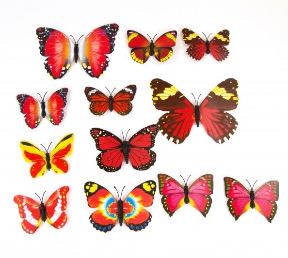 3D VLINDERS ROOD