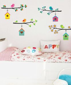 Muurstickers Takken met Vogelhuisjes