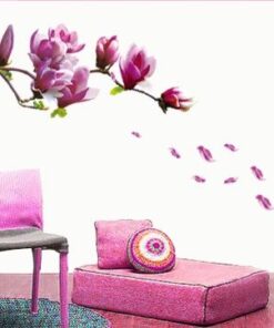 Muursticker Paarse Tak Bloemen