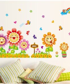 Muurstickers Vrolijke Bloemen