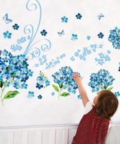 Muursticker Bloemen Blauw 1