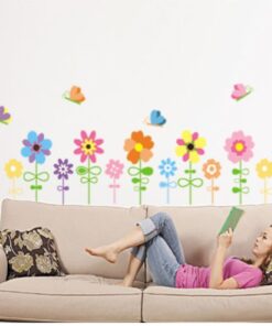 Muurstickers Bloemen en Vlinders