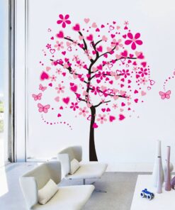 Muursticker Roze Boom