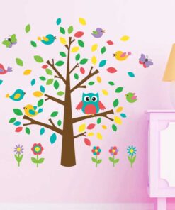 Muursticker Boom met Uil (2)