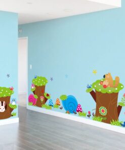 Muurstickers Boomstam Dieren