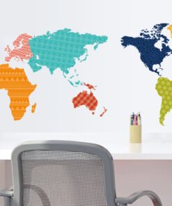 Muursticker Wereld Kleur