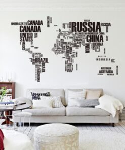 Muursticker Wereldkaart
